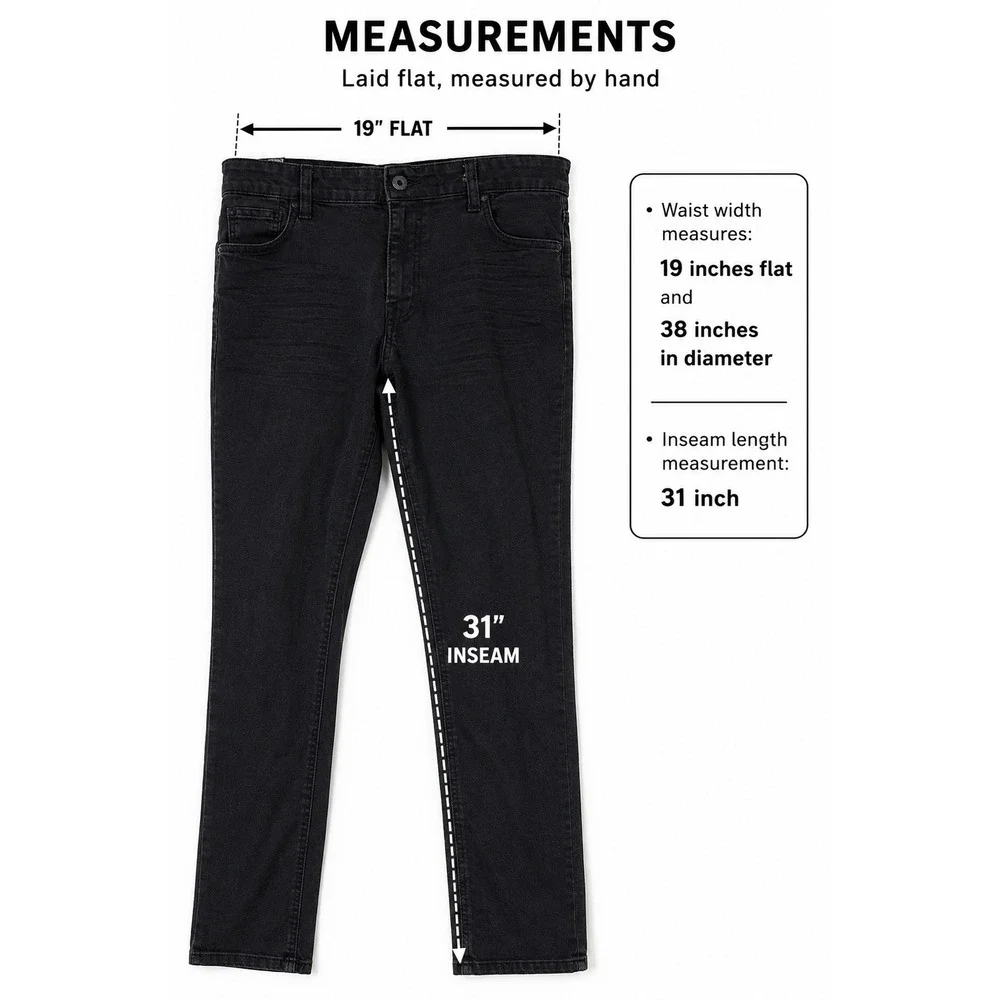 Kenneth Cole New York Mens Tapered Fit Jeans Washed Black 40x32 Denim Pants